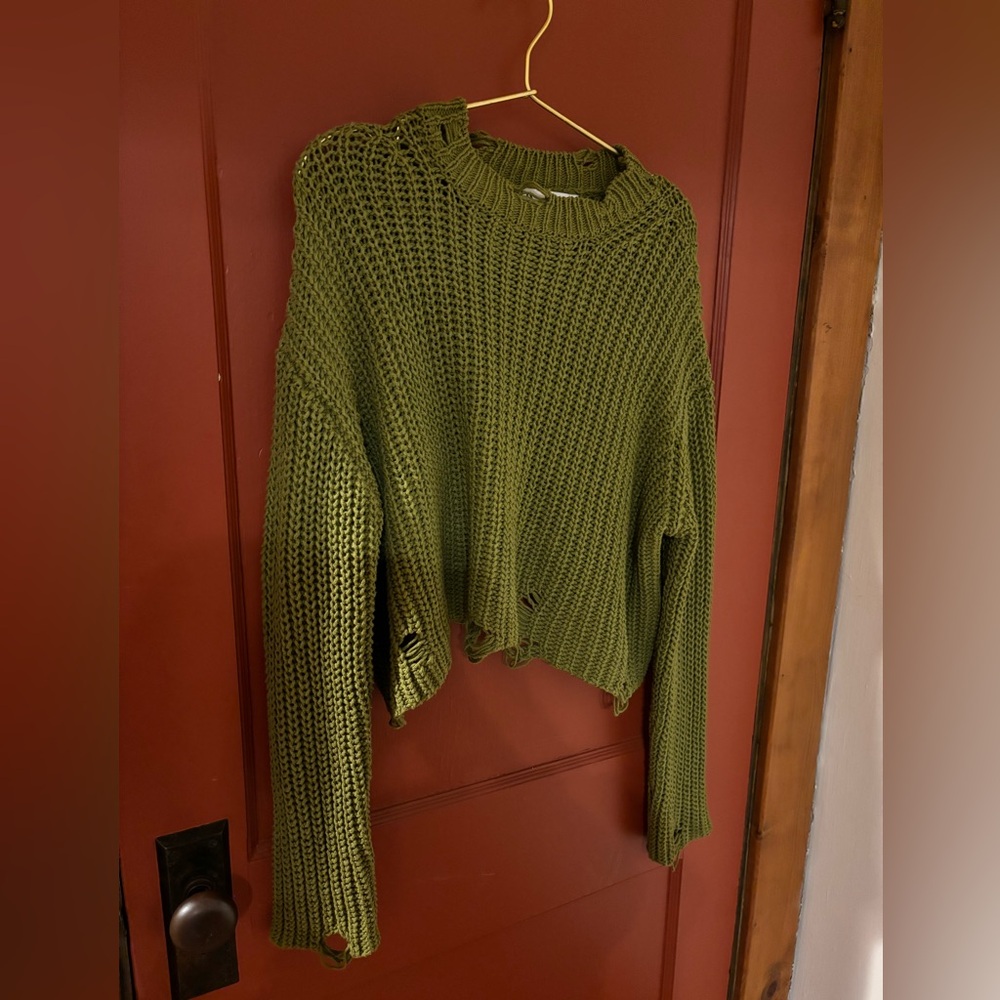 Zara distressed knit sweater